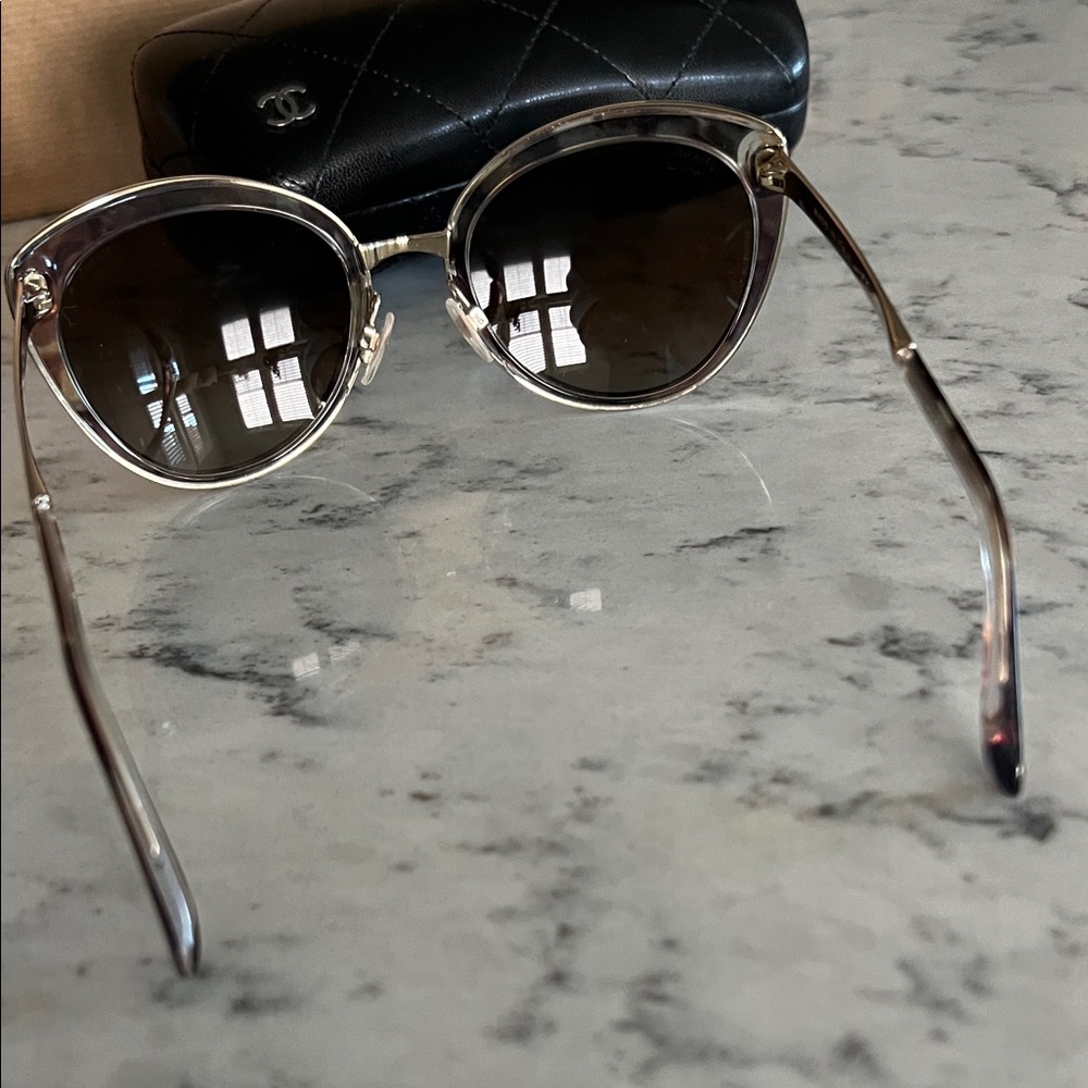 Chanel Gold and Black Sunglasses - Picture 4 of 6